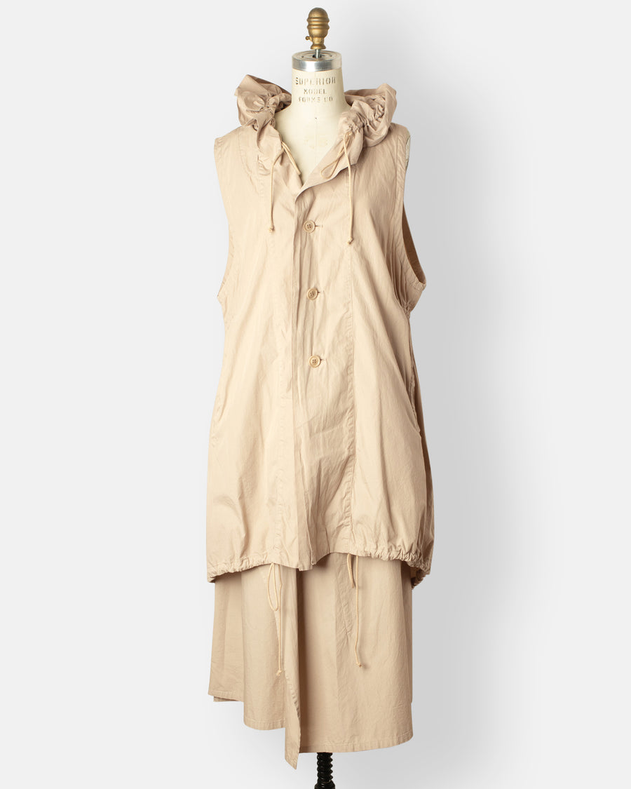 gathered blouson vest