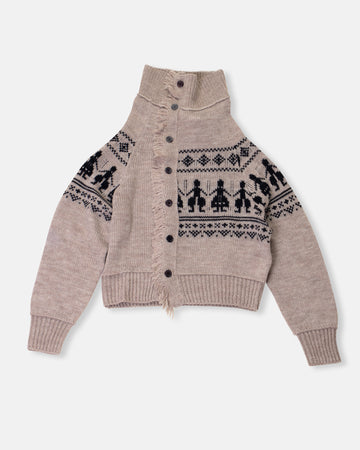 fair isle fringe cardigan