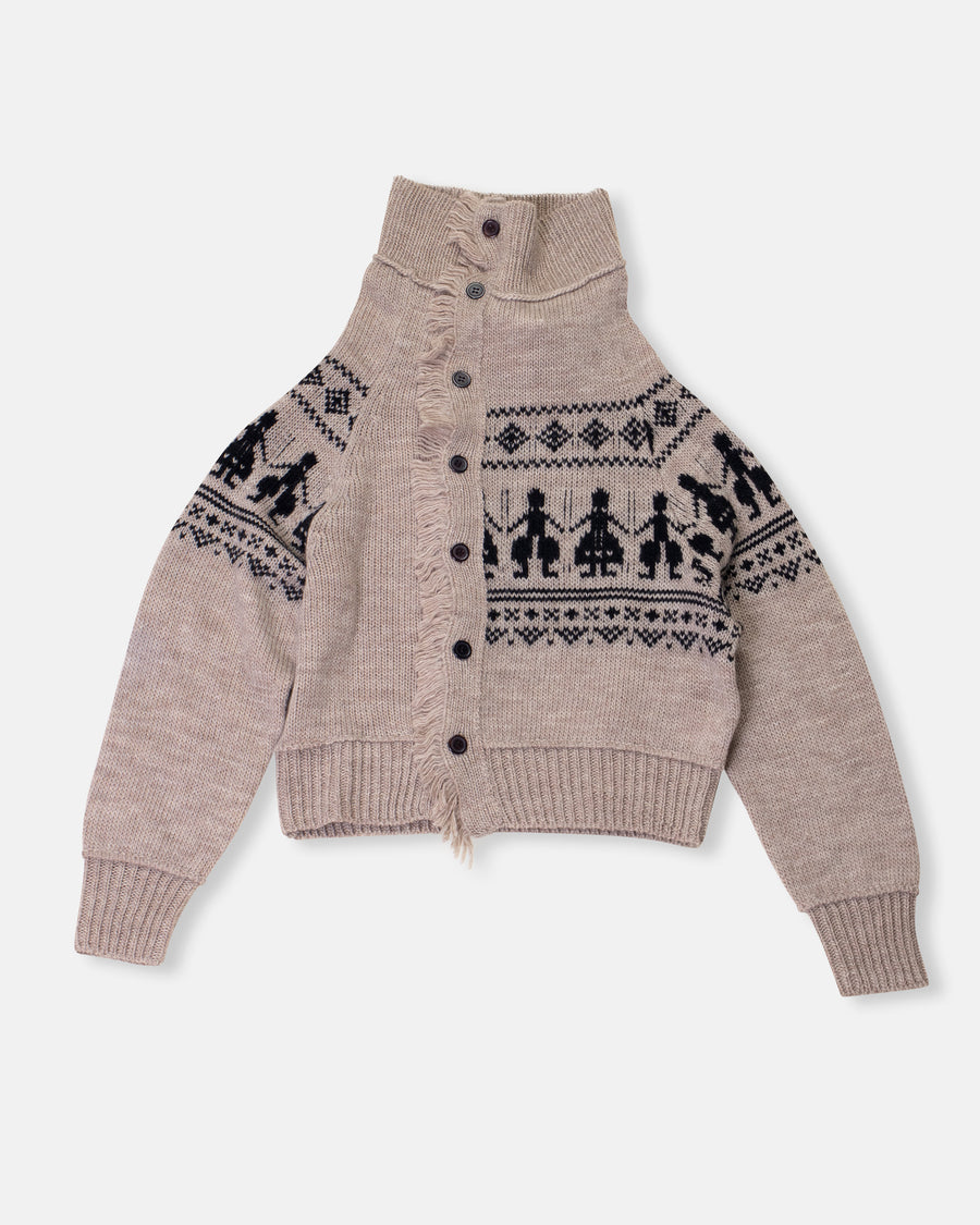 fair isle fringe cardigan