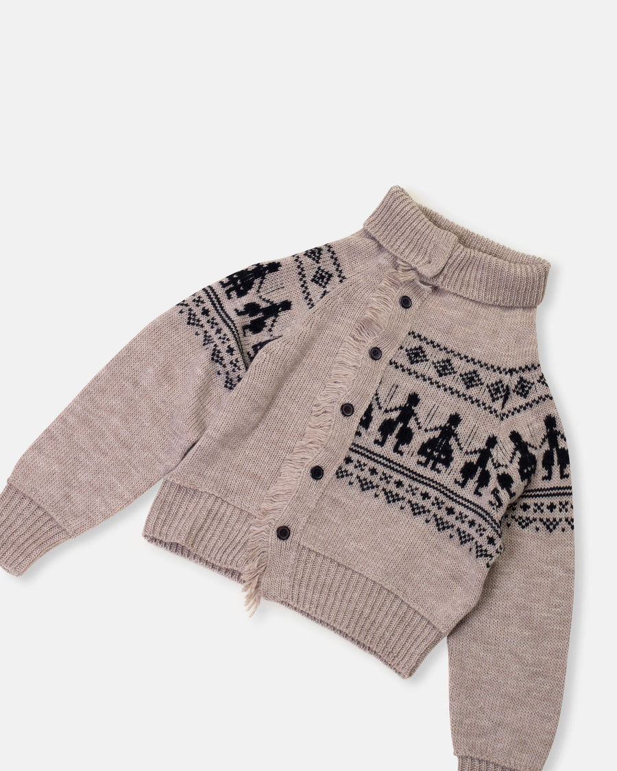 fair isle fringe cardigan