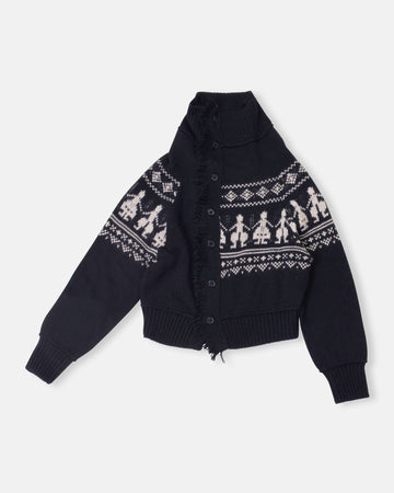 fair isle fringe cardigan