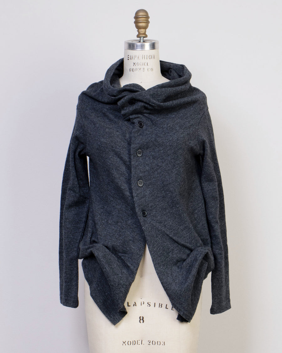 ruffled front cardigan