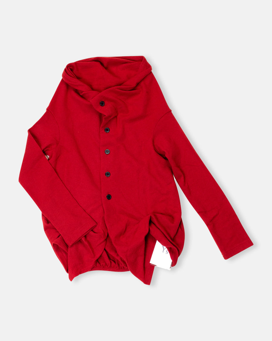 ruffled front cardigan