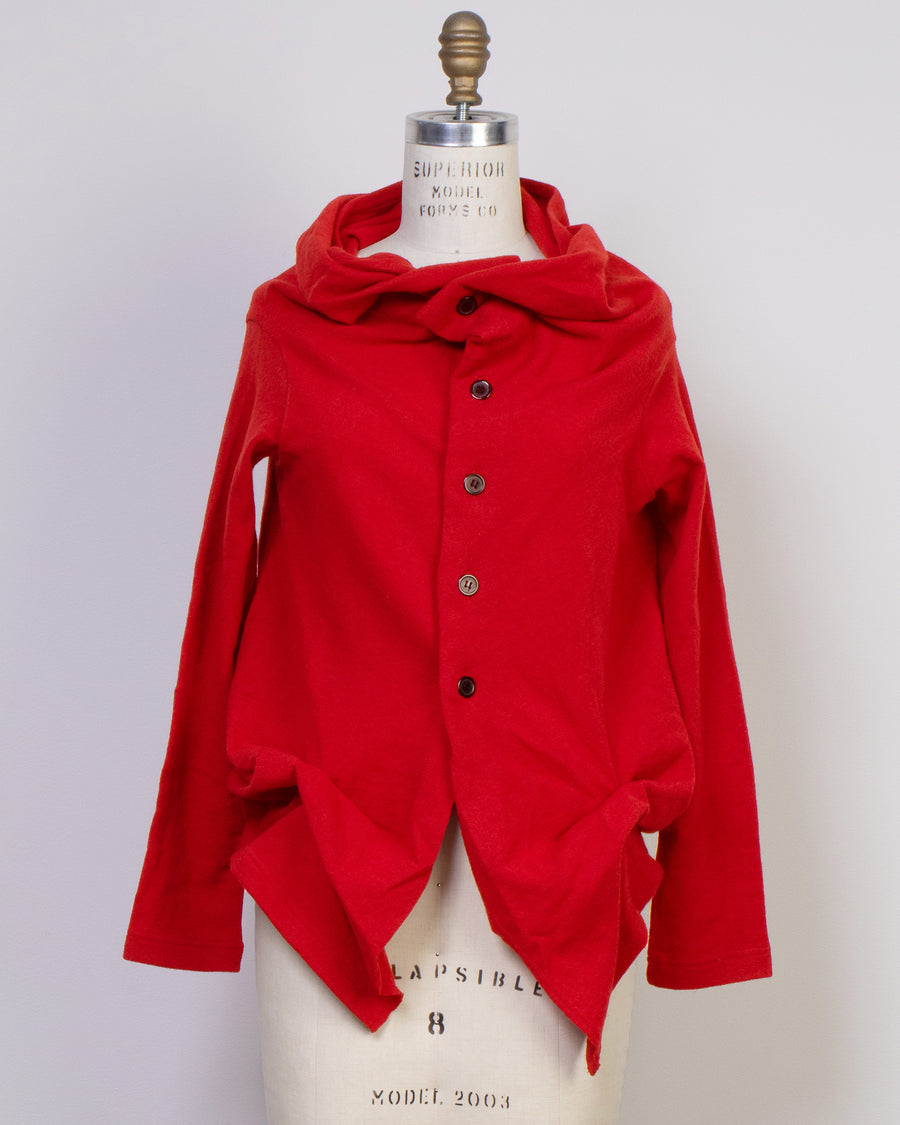 ruffled front cardigan