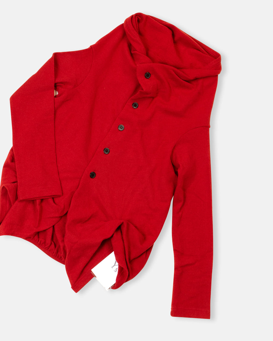 ruffled front cardigan
