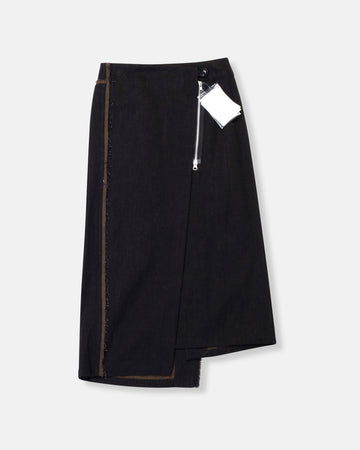 paneled wrap skirt