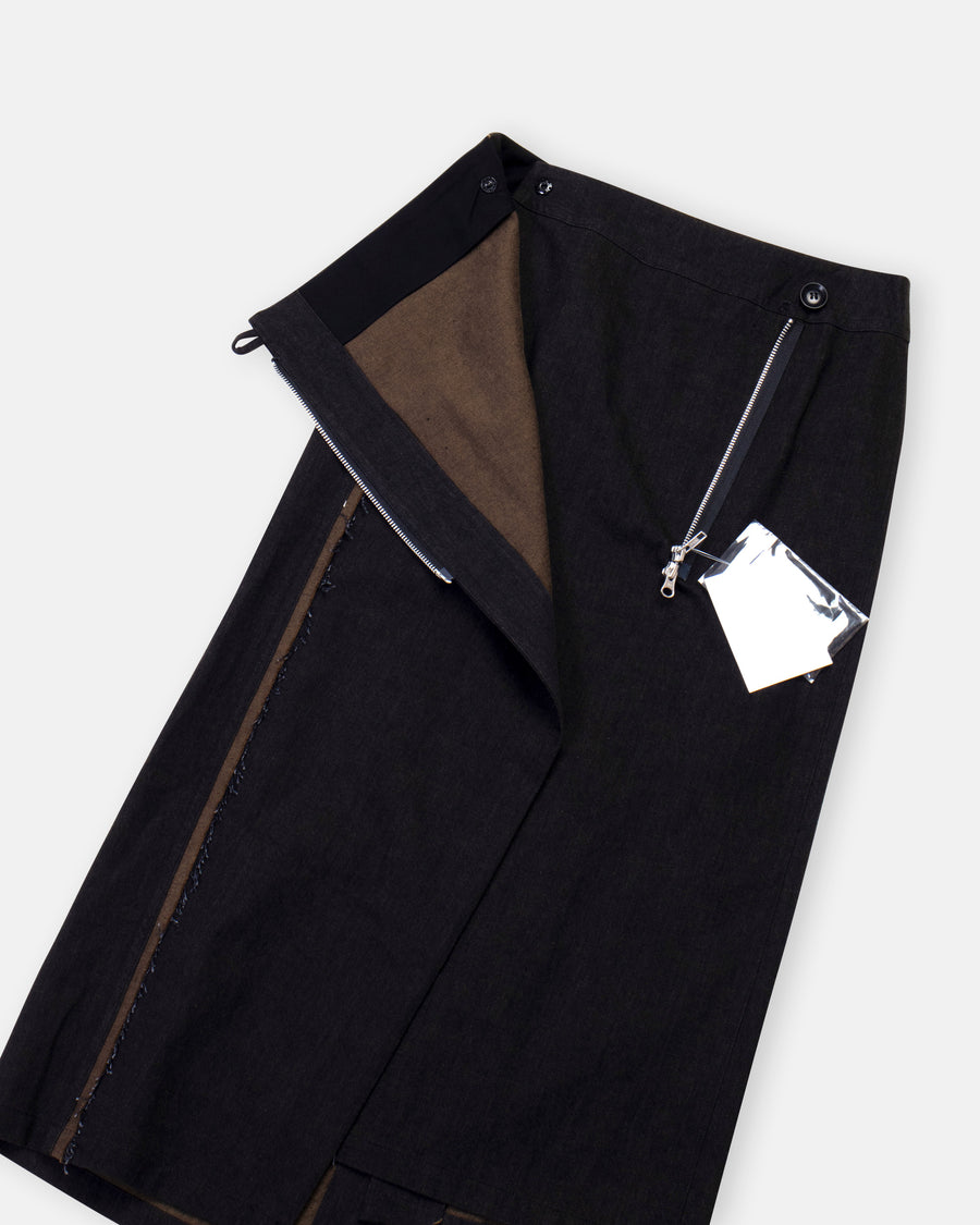 paneled wrap skirt