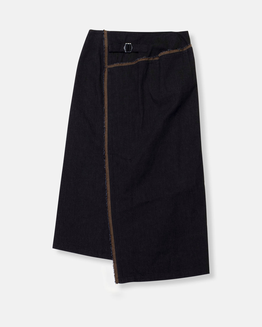 paneled wrap skirt