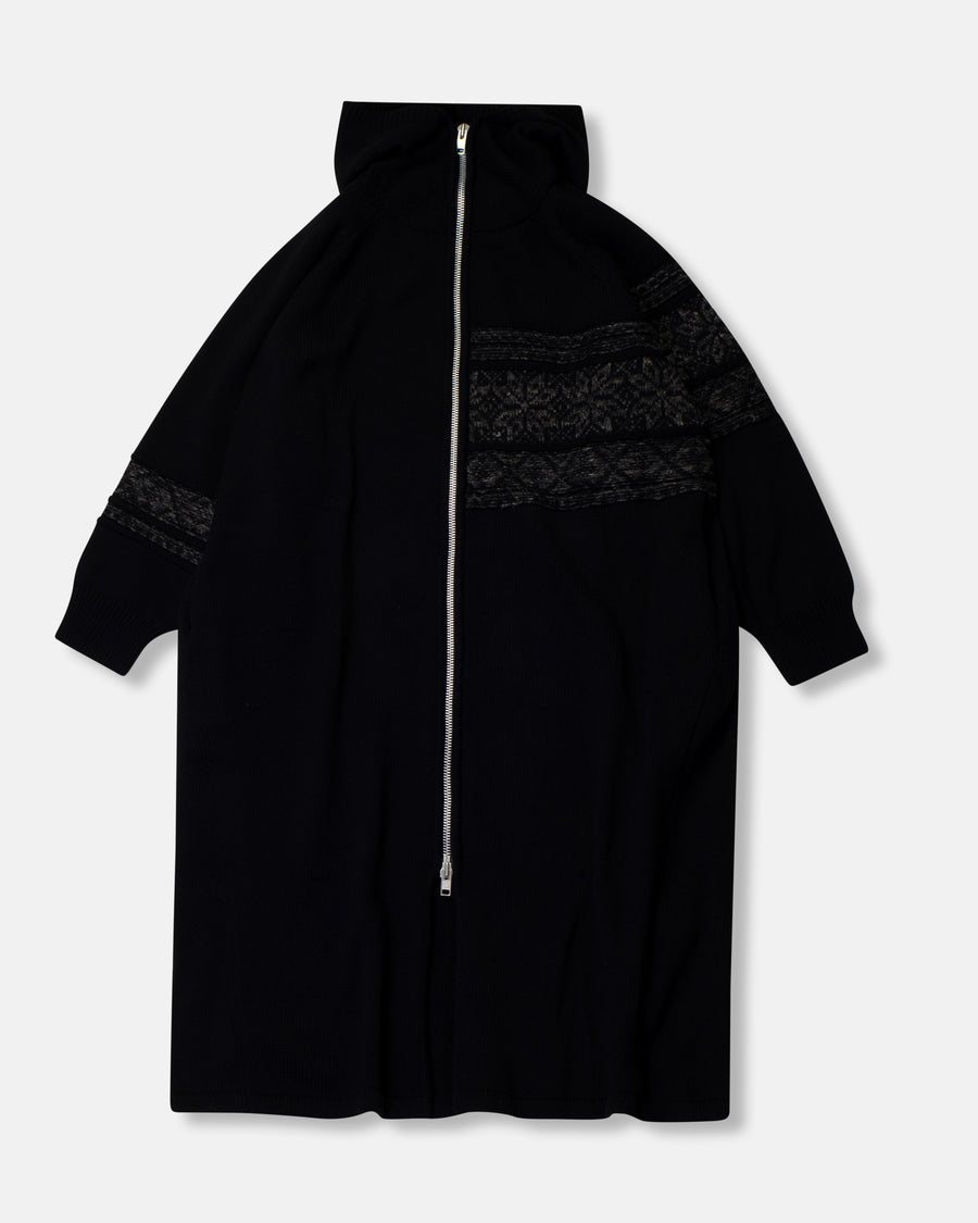 snow hooded long cardigan