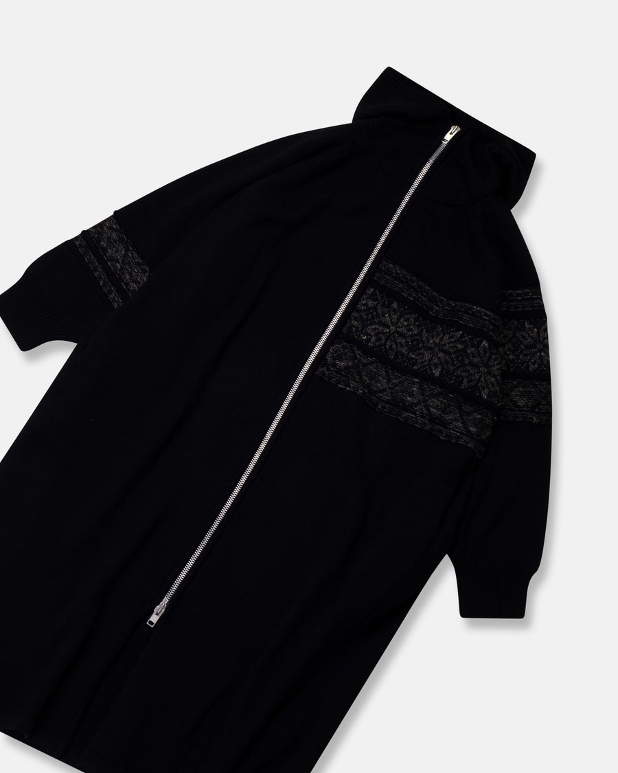 snow hooded long cardigan