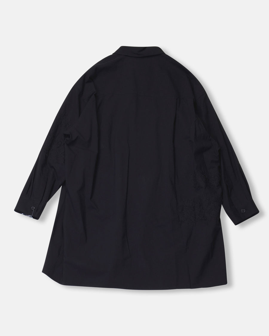 snow wash uneven hem shirt