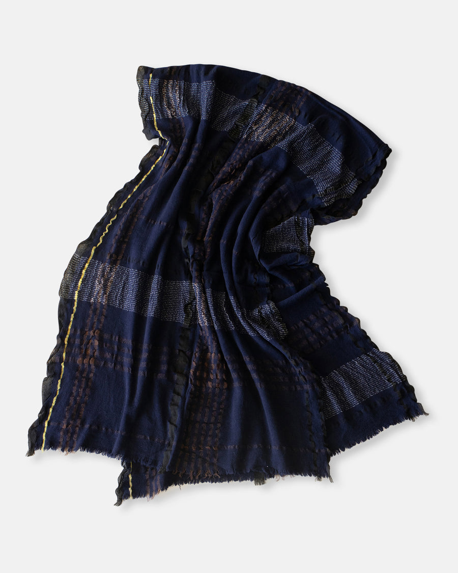 plaid frill scarf
