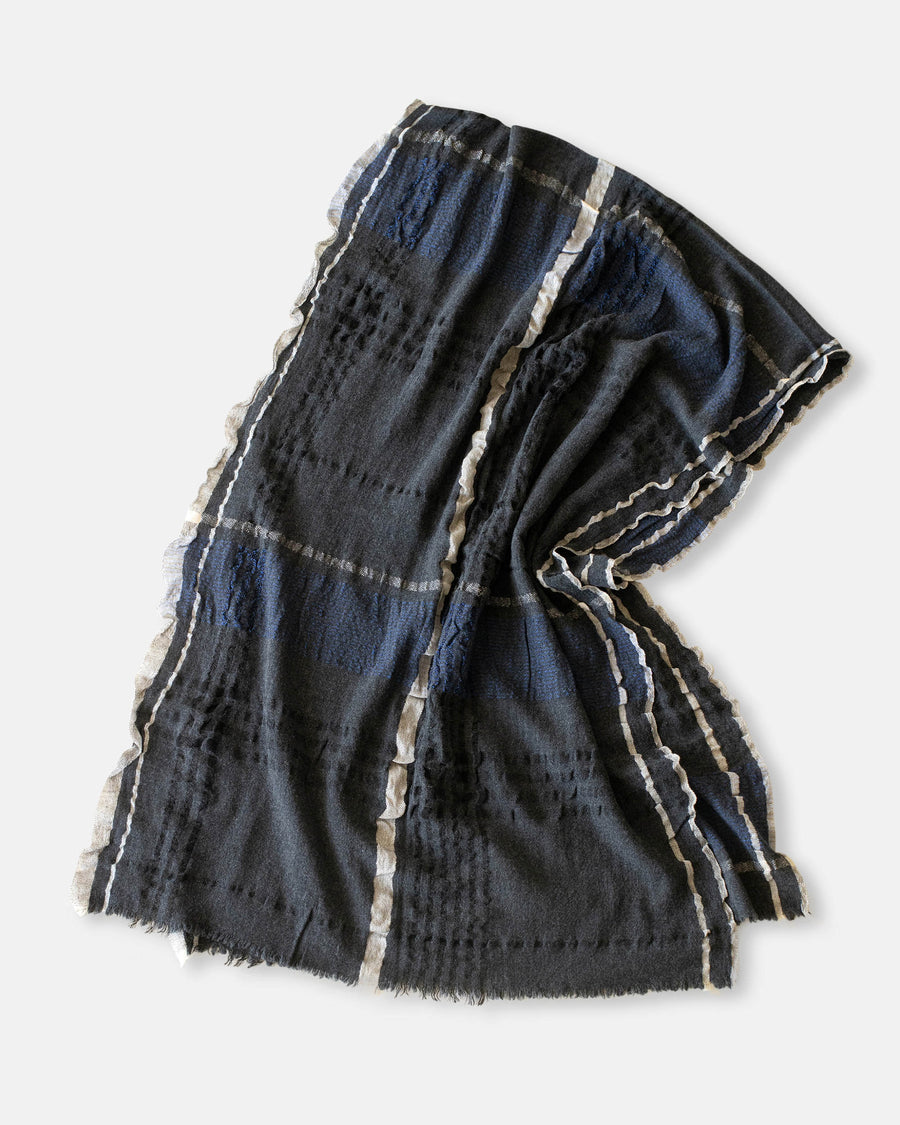 plaid frill scarf