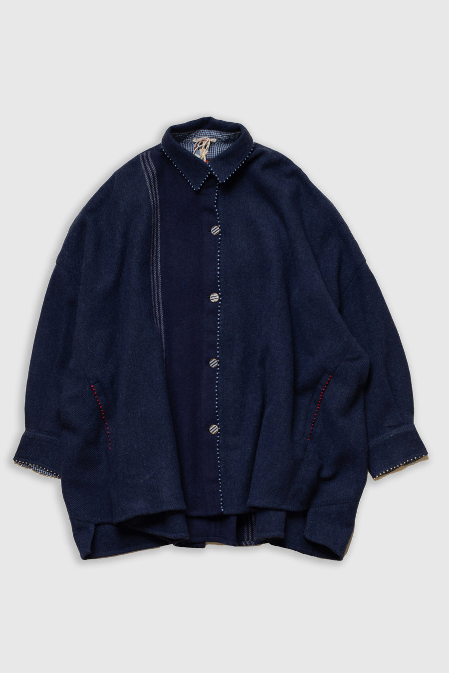 indigo french knot shirt