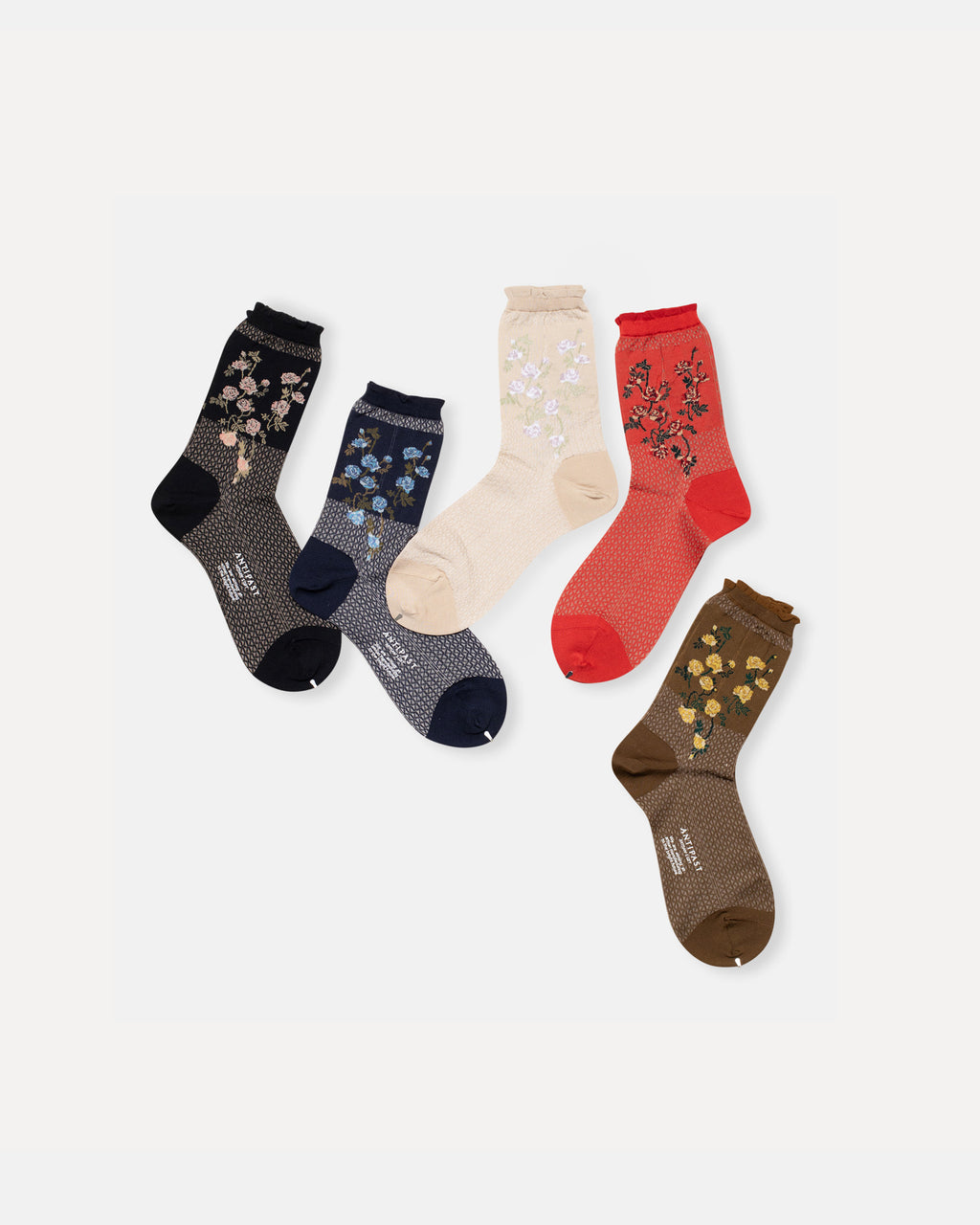flowers on basket socks
