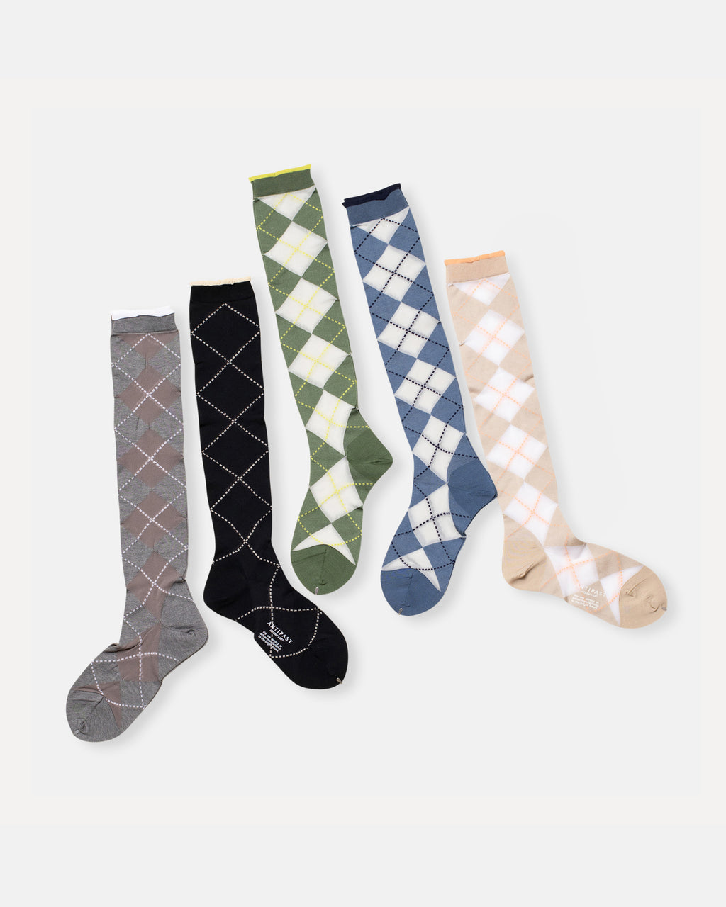 see-through argyle knee socks