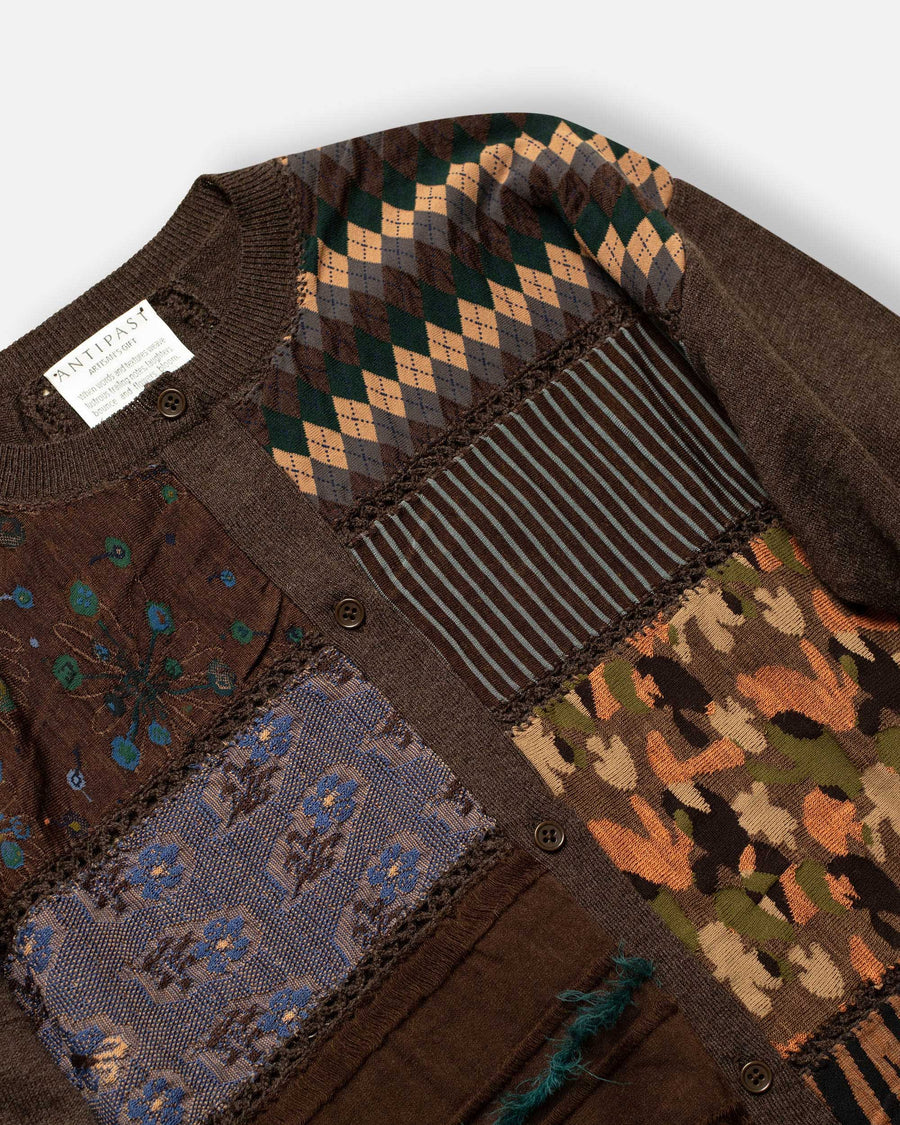 sock knit patchwork cardigan