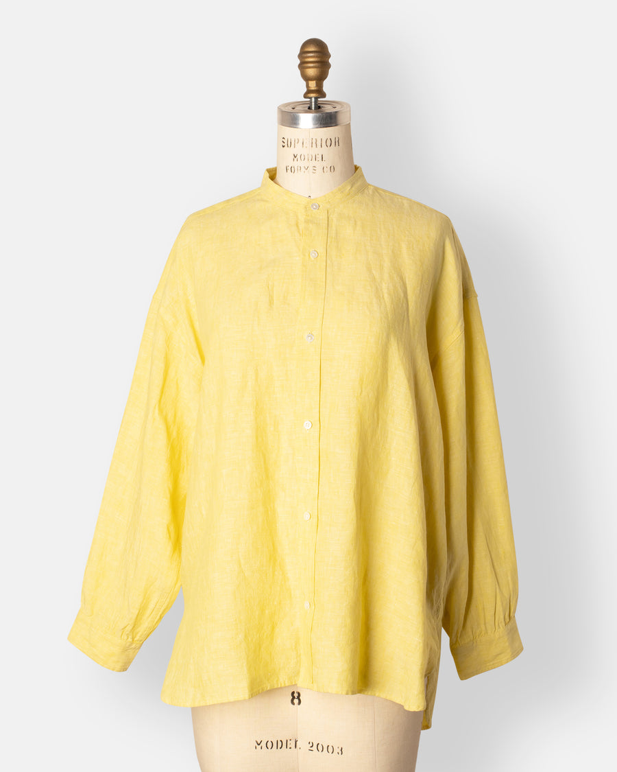 band collar simple shirt