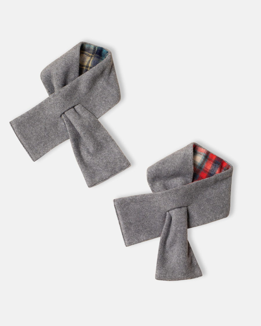 70's wool shaggy check scarf