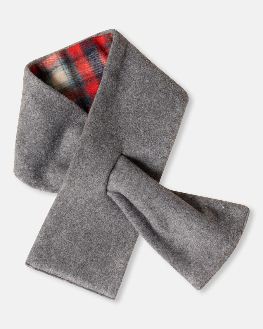 70's wool shaggy check scarf