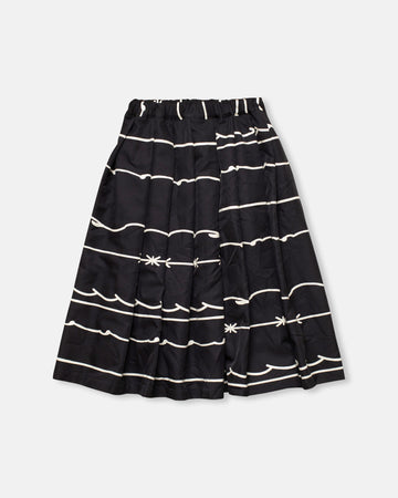 twill filip pasowski print peated skirt
