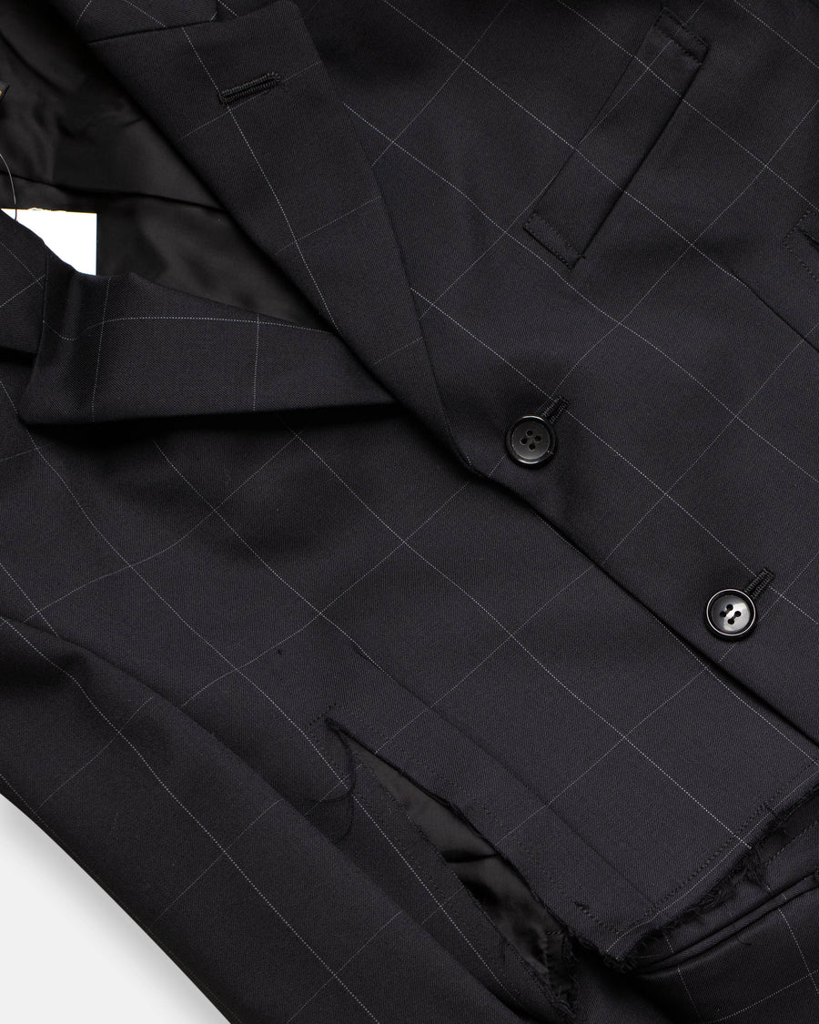 wool gabardine windowpane jacket