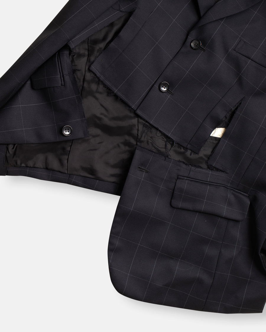 wool gabardine windowpane jacket