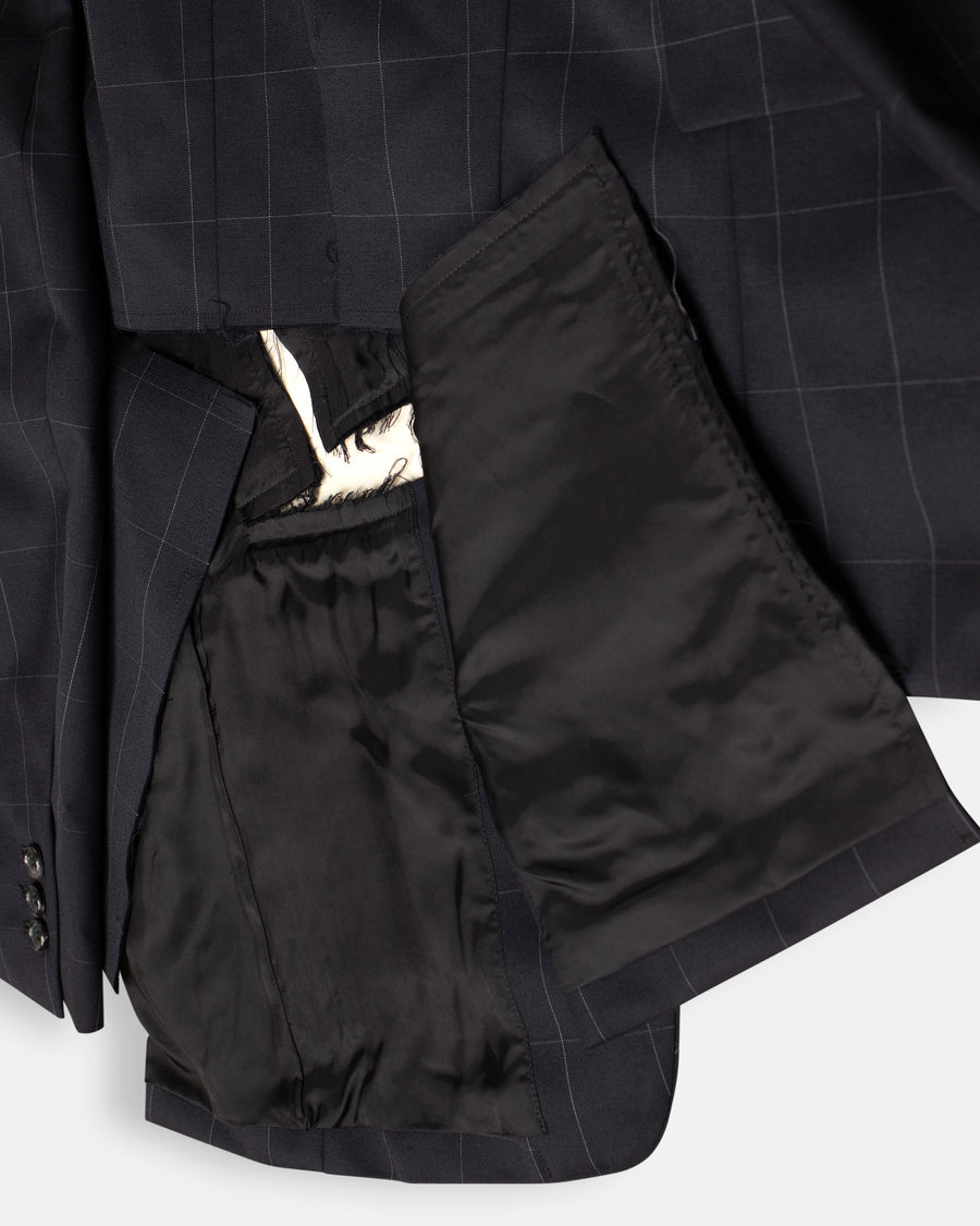 wool gabardine windowpane jacket