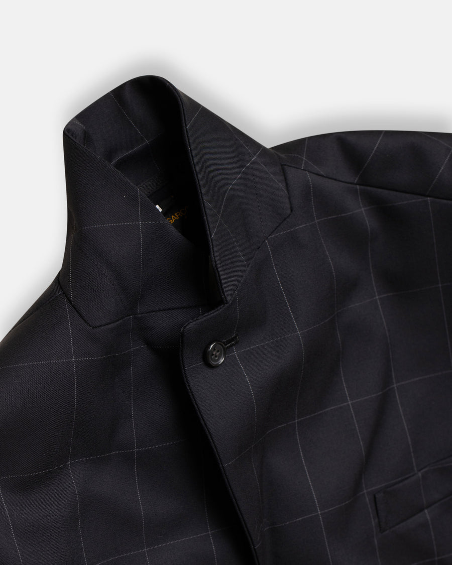 wool gabardine windowpane jacket