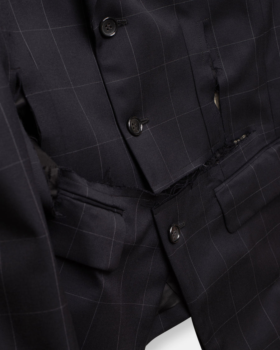 wool gabardine windowpane jacket