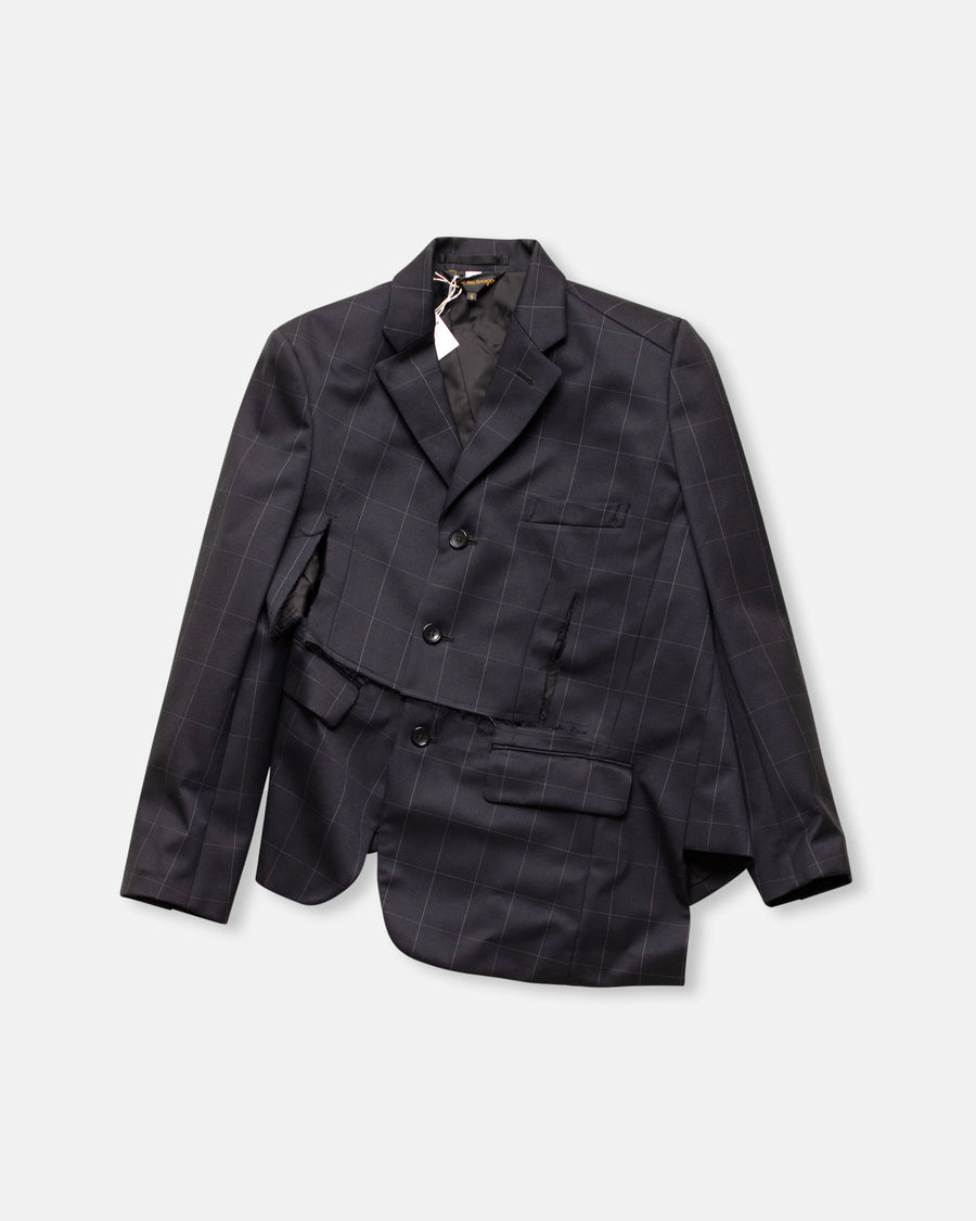 wool gabardine windowpane jacket
