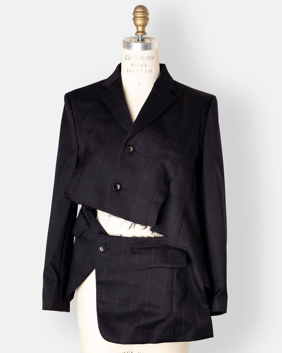 wool gabardine windowpane jacket