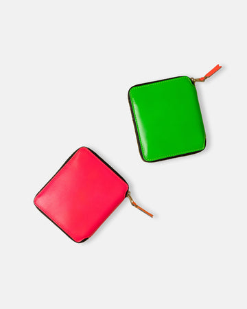 super fluo zip around leather line wallet