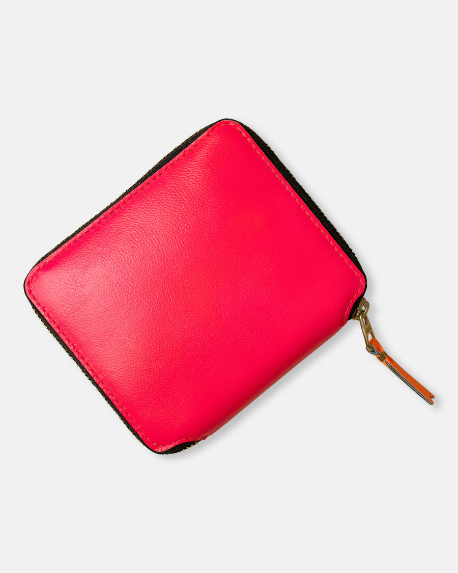 super fluo zip around leather line wallet