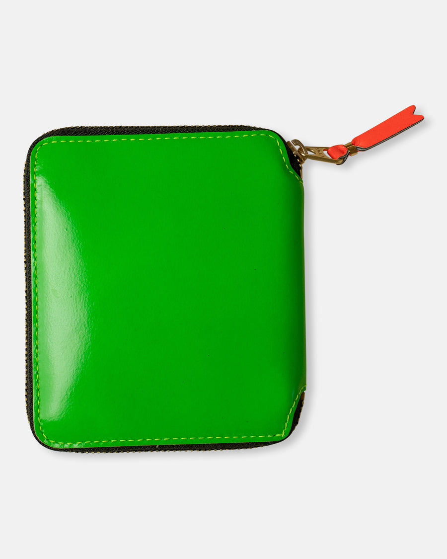 super fluo zip around leather line wallet