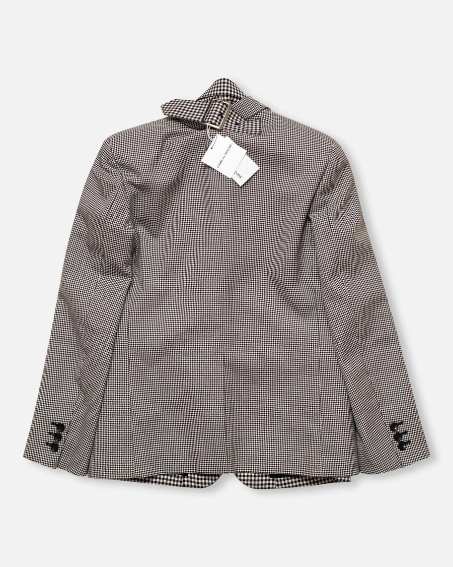 houndstooth check double layer blazer