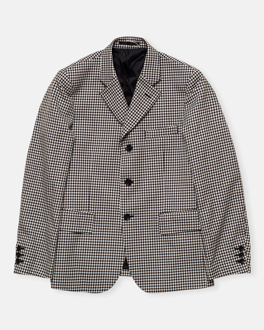 houndstooth check double layer blazer