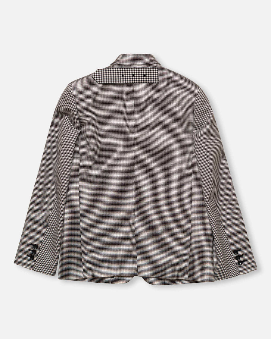 houndstooth check double layer blazer