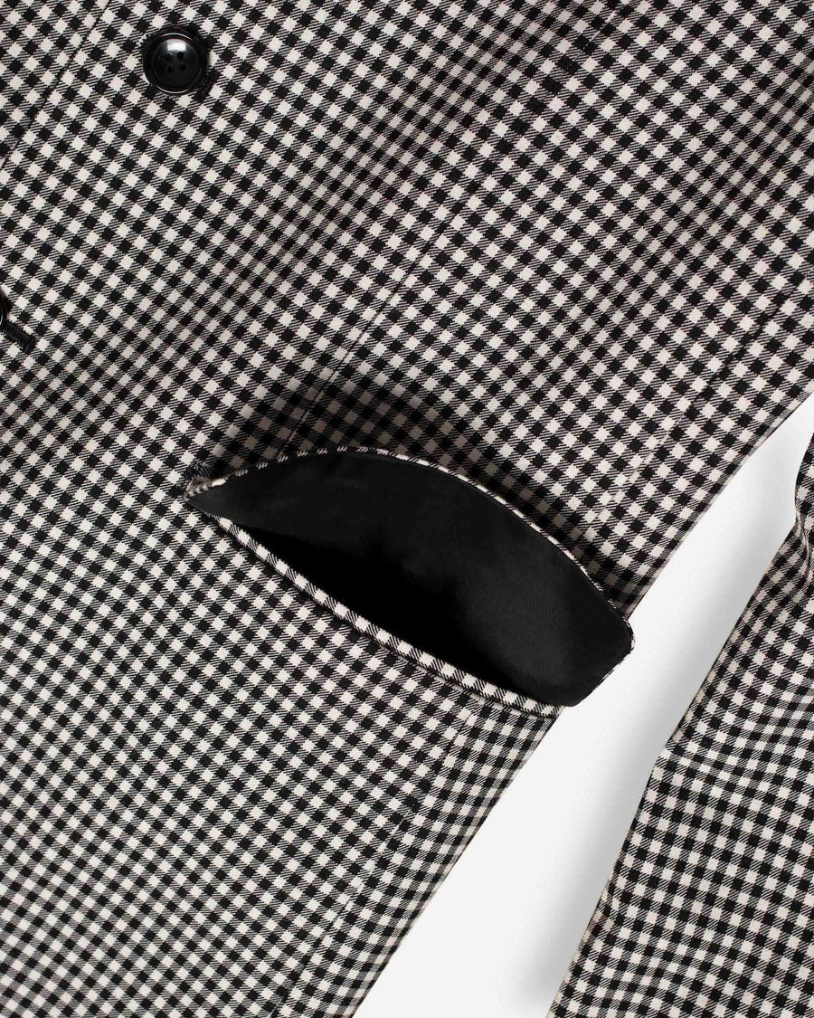 houndstooth check double layer blazer