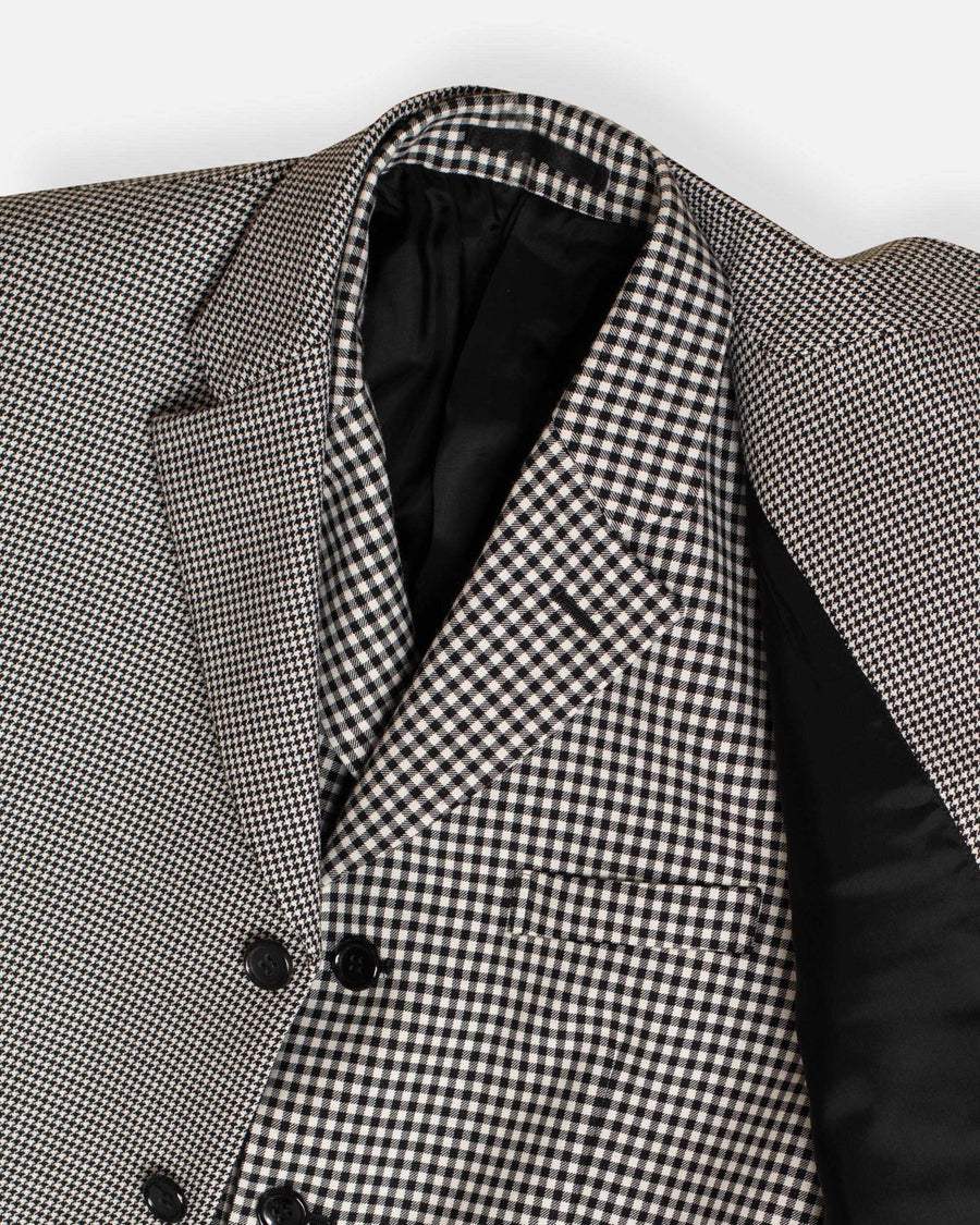 houndstooth check double layer blazer