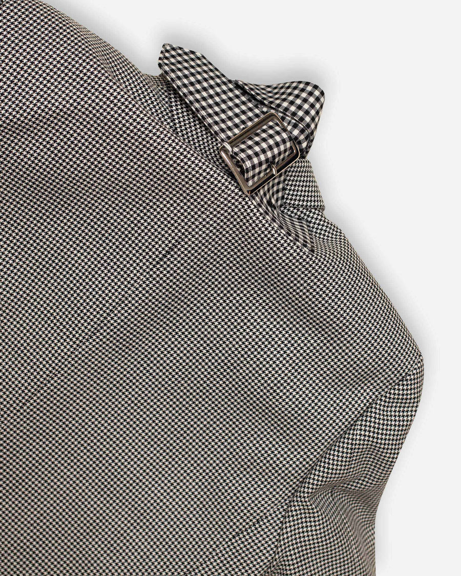 houndstooth check double layer blazer