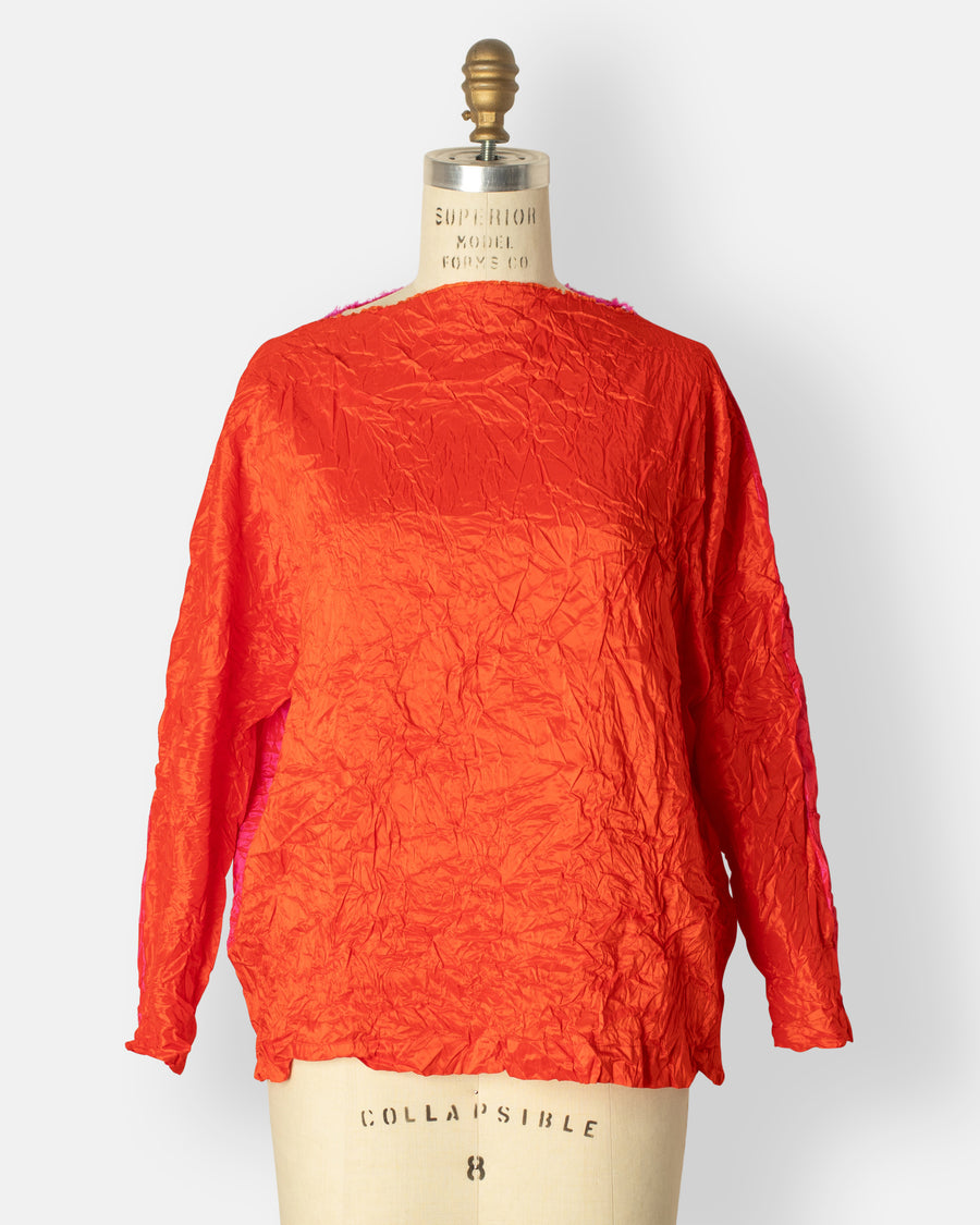 bicolor silk top