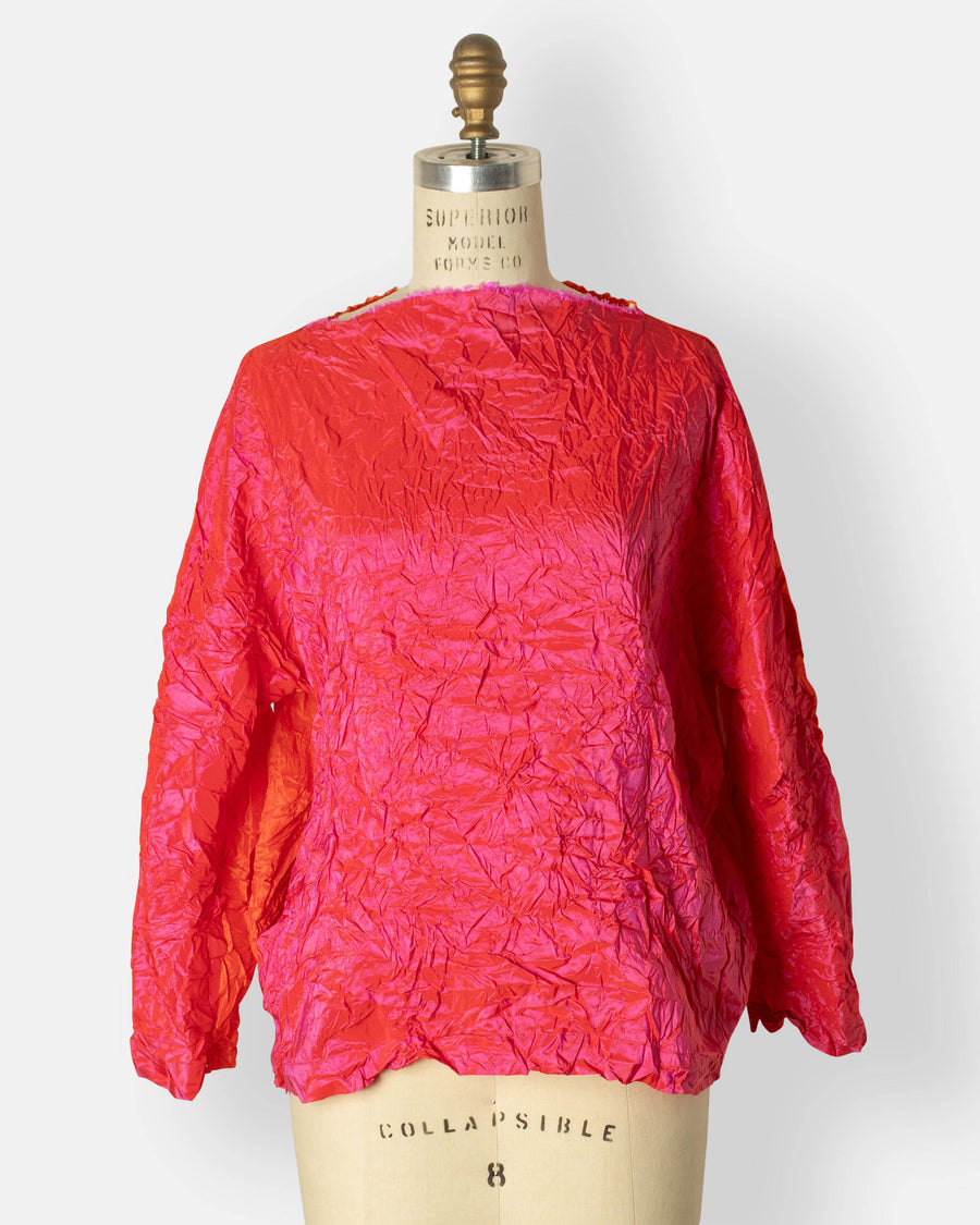 bicolor silk top