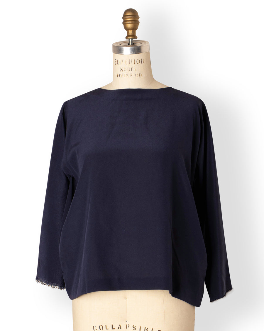 round neck silk top