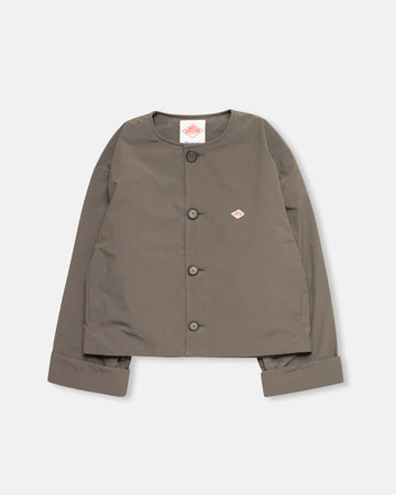 insulated collarless jacket