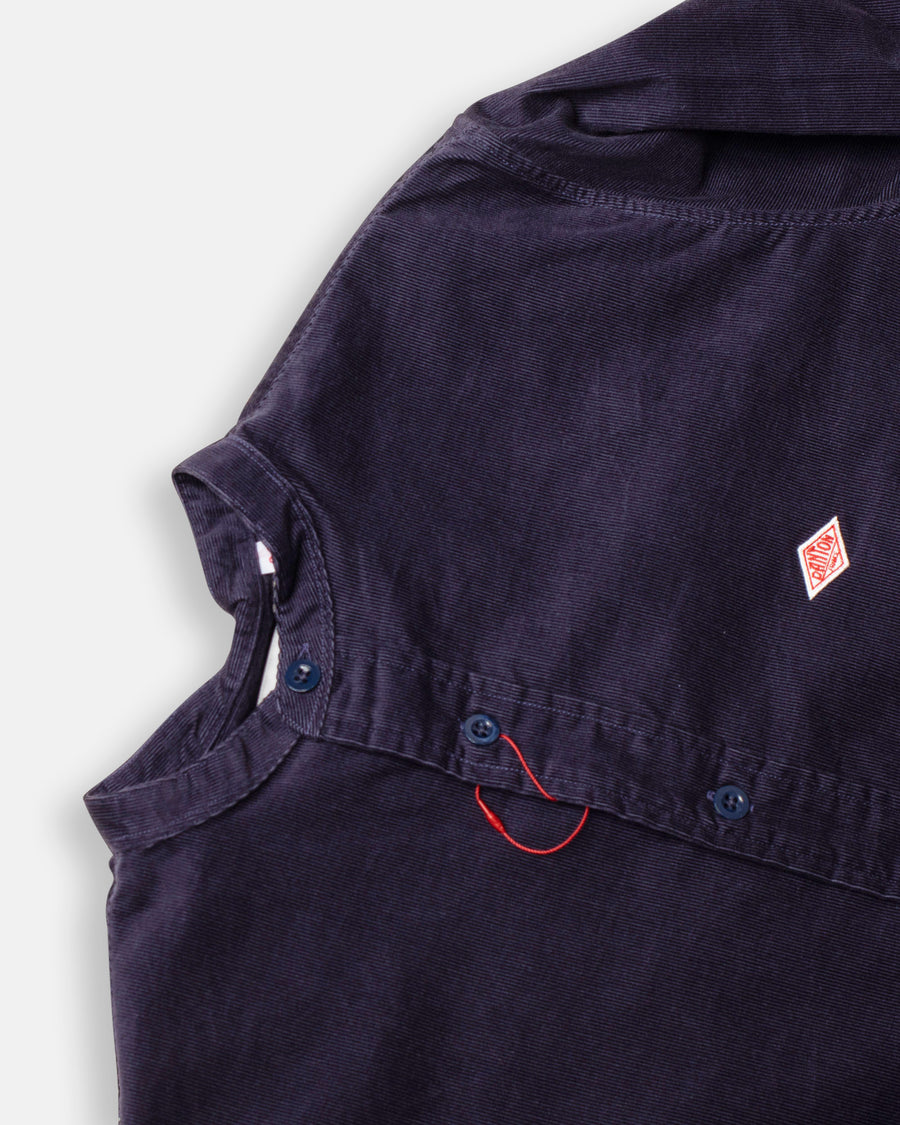 corduroy band collar shirt