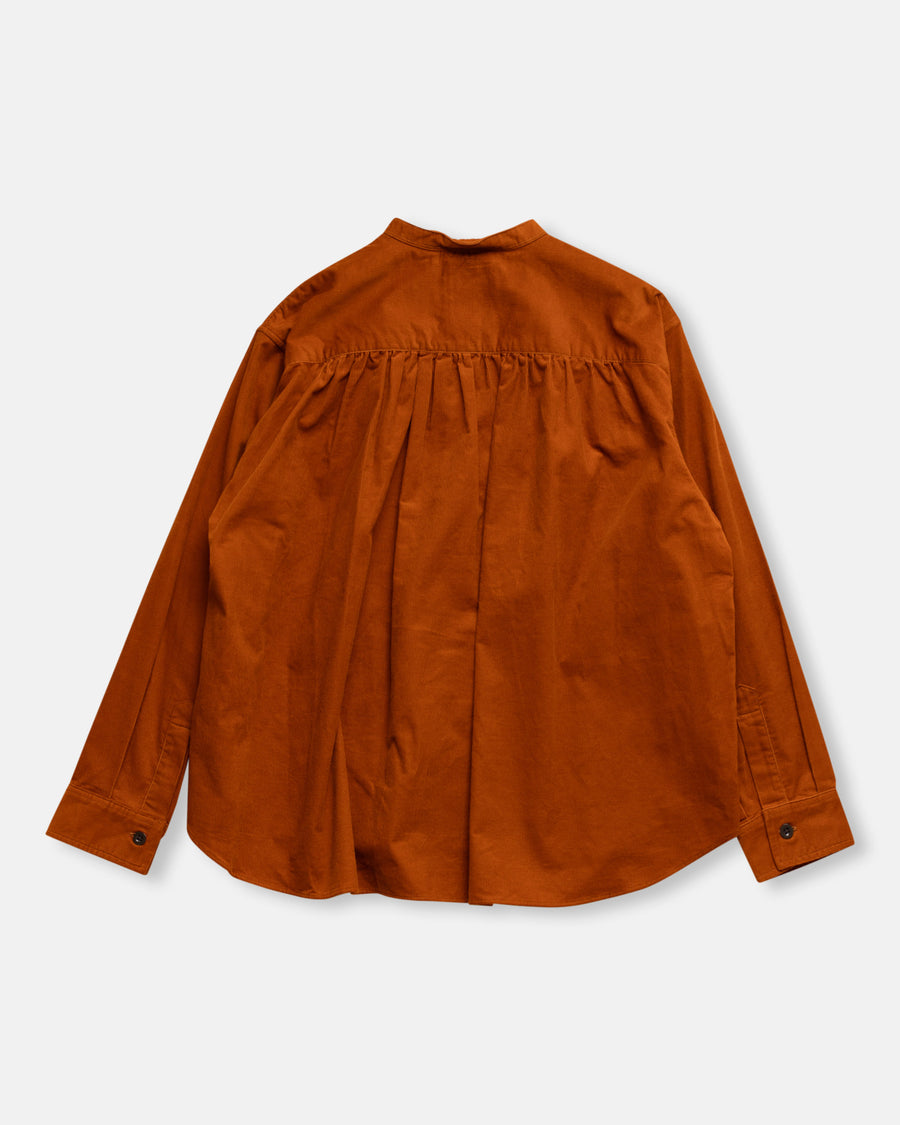 corduroy band collar shirt