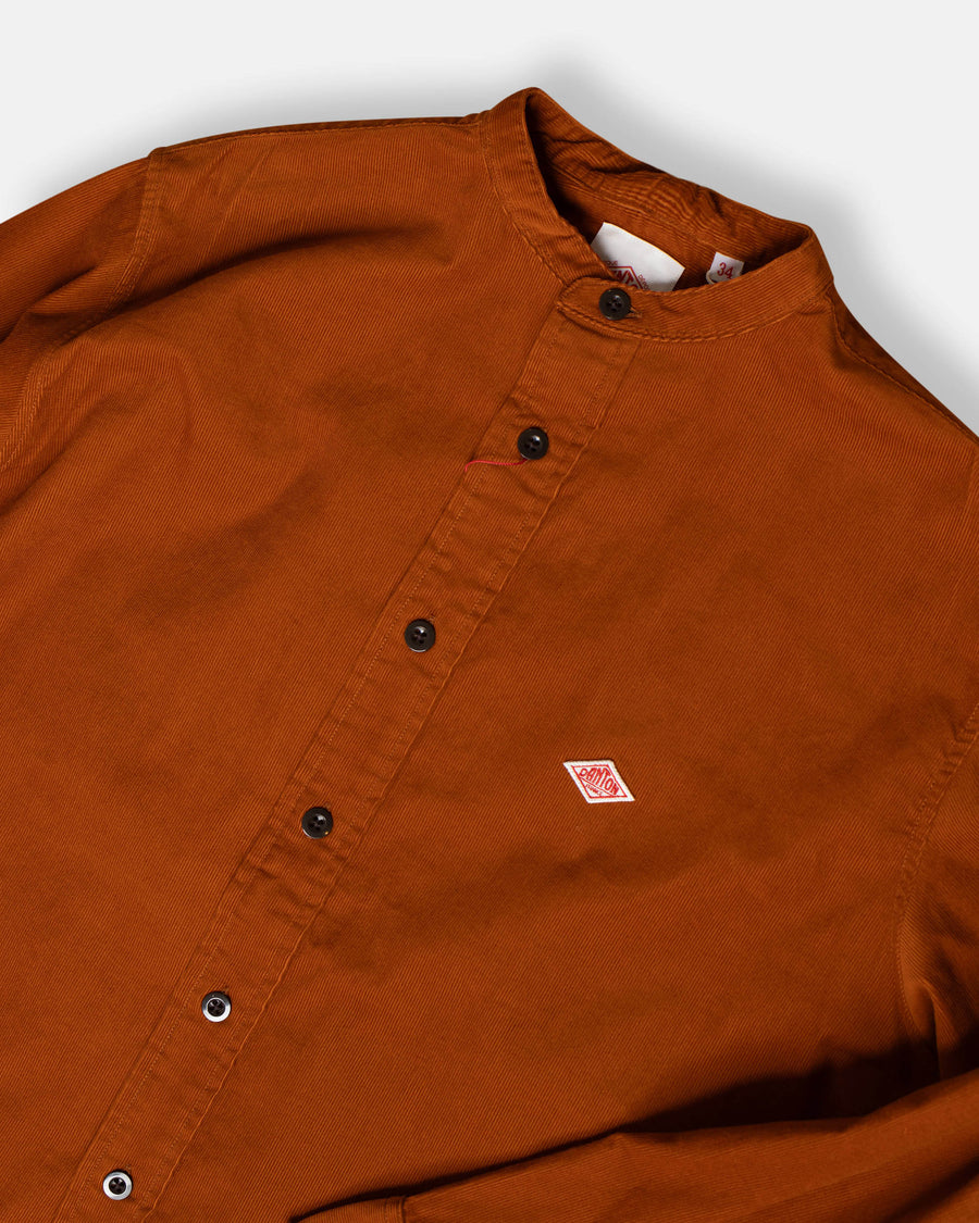 corduroy band collar shirt