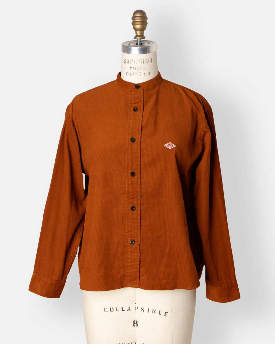 corduroy band collar shirt