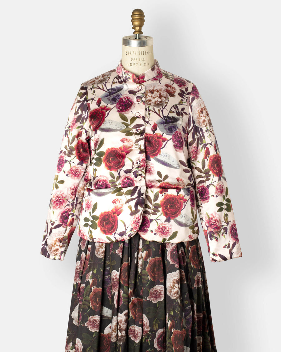 jessica printed padded silk jacket